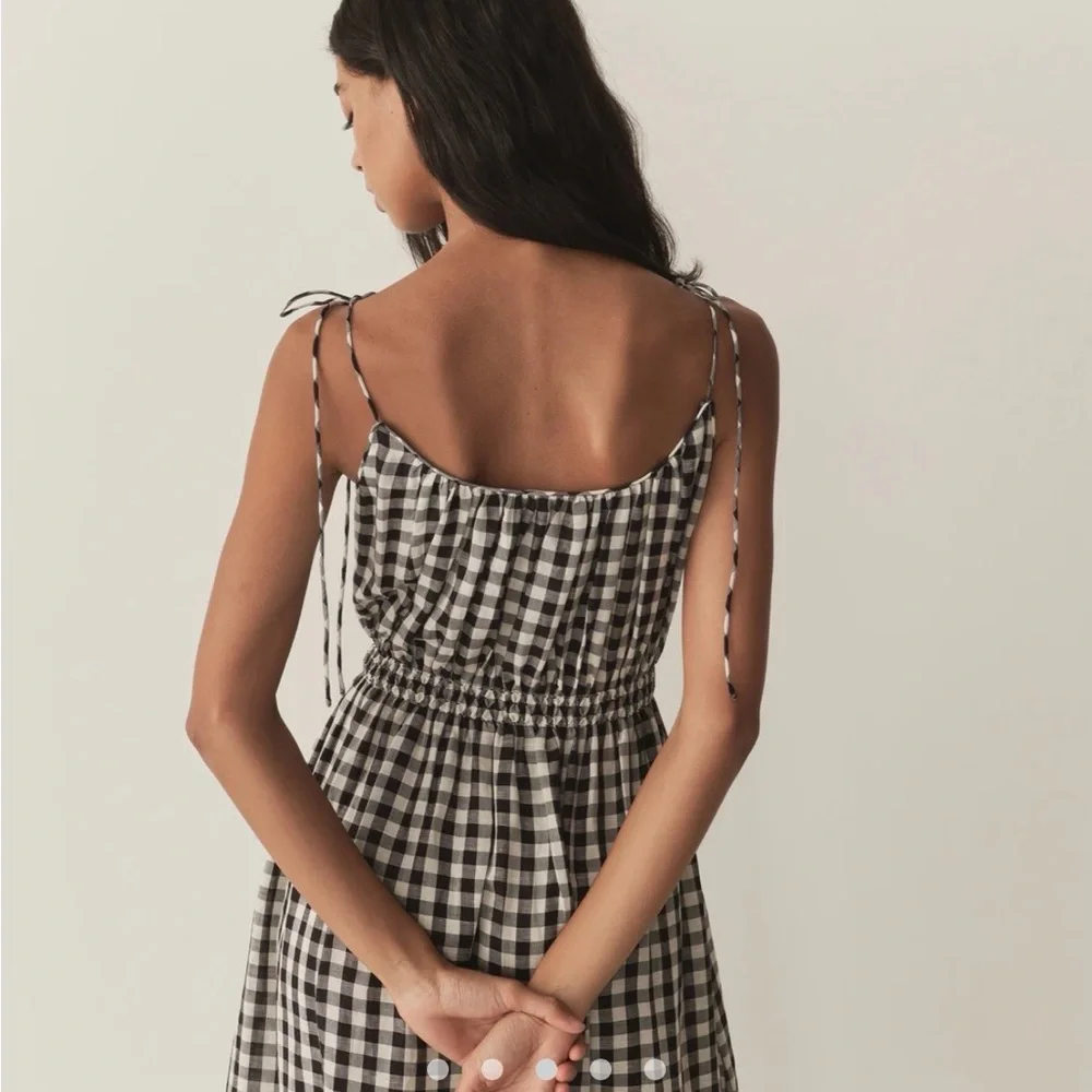 Doen Leslie Black and White Gingham Midi Dress - Picture 9 of 11